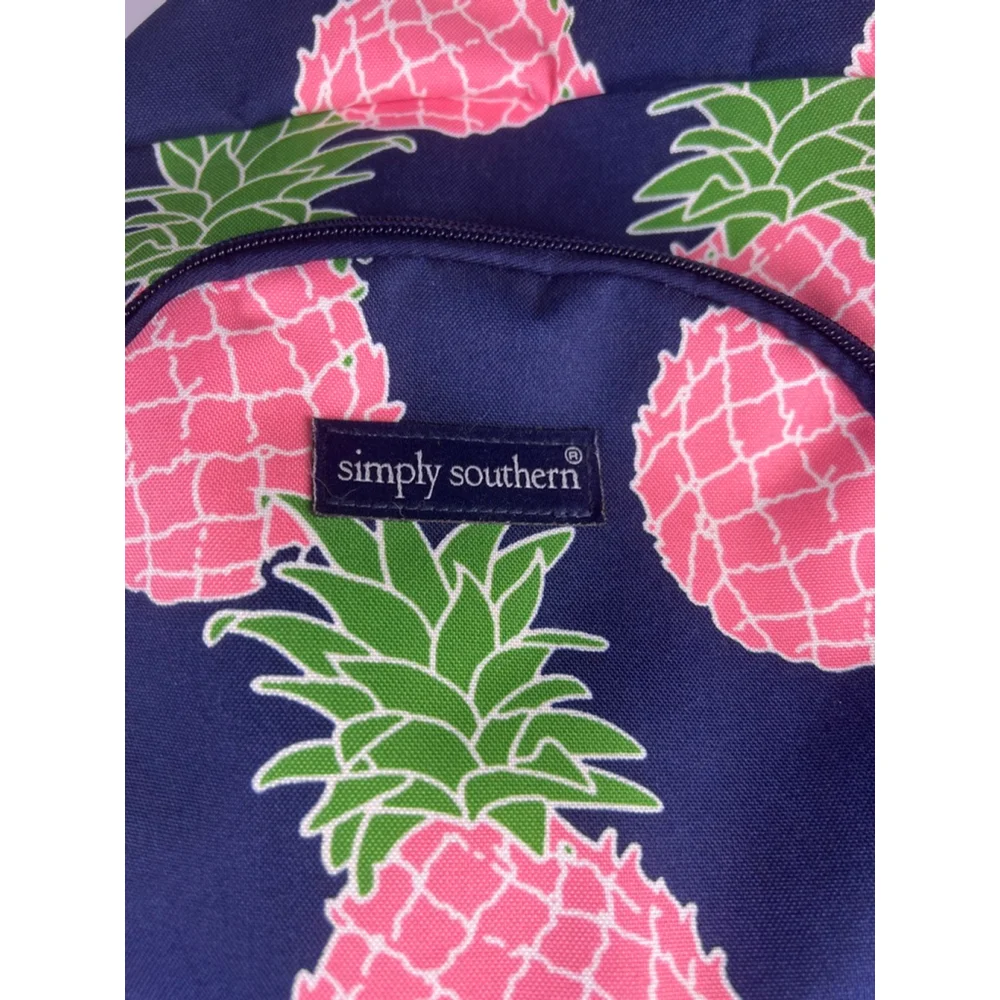 Simply Southern Pineapple Backpack Navy Pink Tropical School Travel Bag